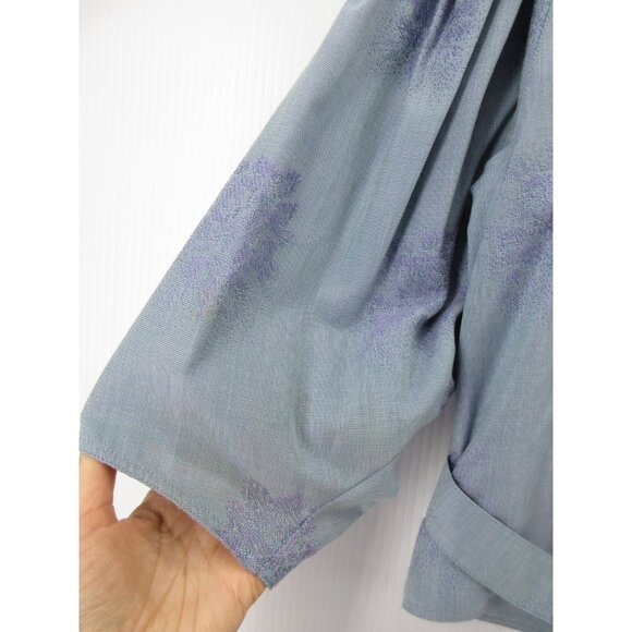 VINTAGE Geiger Top 12 Jacquard Floral Blouse Button Up Austria 42 * - Picture 10 of 13